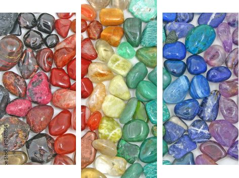 Minerały w kolorach tęczy - Obraz trzyczęściowy, Tryptyk
