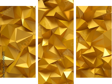 Jasne, złote, wspaniałe tło. 3D ilustracja, 3D ren - Obraz trzyczęściowy, Tryptyk