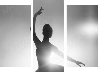 sylwetka baleriny - Obraz trzyczęściowy, Tryptyk