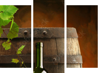 Magia smaku - wino dojrzewające w beczce - Obraz trzyczęściowy, Tryptyk