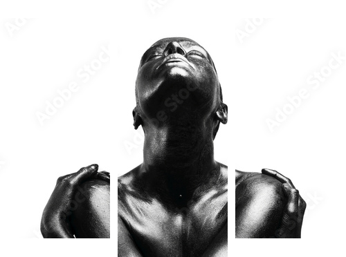 Zrobiona czarna kobieta - Obraz trzyczęściowy, Tryptyk