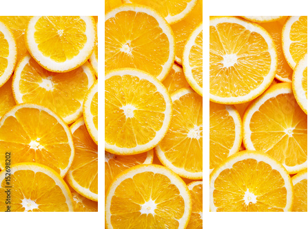 tło pomarańczowe plastry - Obraz trzyczęściowy, Tryptyk