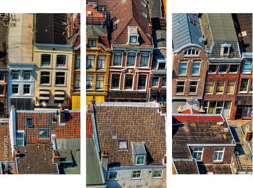 Widok na miasto Utrecht - Obraz trzyczęściowy, Tryptyk
