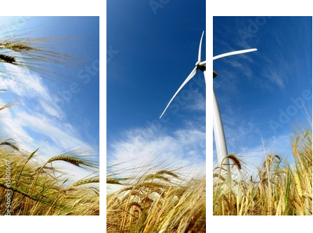 Turbina wiatrowa - odnawialne źródło energii - Obraz trzyczęściowy, Tryptyk