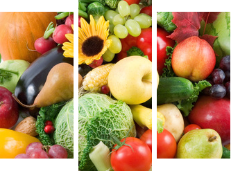 Ogród owocowo - warzywny - Obraz trzyczęściowy, Tryptyk