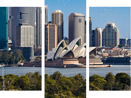 Sydney Opera House and Skyline - Obraz trzyczęściowy, Tryptyk