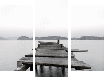 Jetty do Mountain Lake - Obraz trzyczęściowy, Tryptyk