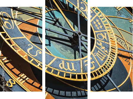 Różne oblicza czasu –starożytny zegar - Obraz trzyczęściowy, Tryptyk