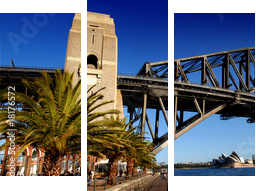 Sydney Harbour Bridge PanoramaColor - Obraz trzyczęściowy, Tryptyk