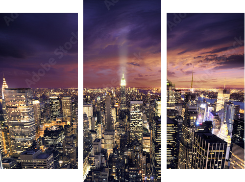 Nowy Jork skysrcrapers - bussines budynków tło - Obraz trzyczęściowy, Tryptyk