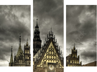 Wrocławski rynek - piękno architektury - Obraz trzyczęściowy, Tryptyk