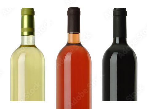 Butelki wina puste bez etykiet - Obraz trzyczęściowy, Tryptyk