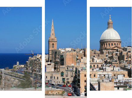 valletta miasto - Obraz trzyczęściowy, Tryptyk