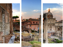 Rzym hdr panoramiczny widok - Obraz trzyczęściowy, Tryptyk