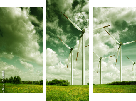 Ekologiczny krajobraz – naturalne źródła energii - Obraz trzyczęściowy, Tryptyk