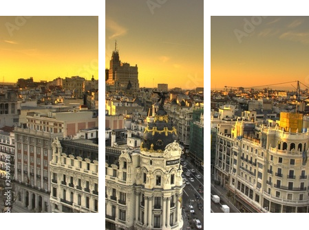 Budynek Metropolis w Madrycie - Obraz trzyczęściowy, Tryptyk