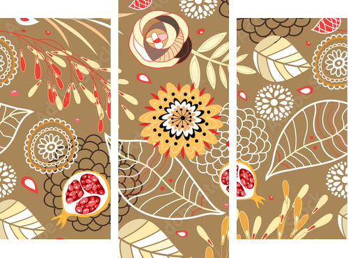 Jesień tekstury - Obraz trzyczęściowy, Tryptyk