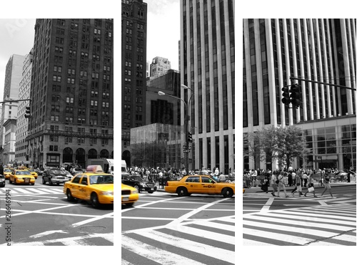 NYC Taxi - Obraz trzyczęściowy, Tryptyk