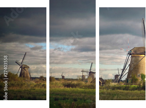 kinderdijk - Obraz trzyczęściowy, Tryptyk