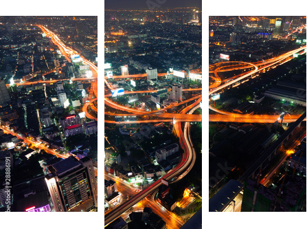 Bangkok Interchange Highway, Tajlandia - Obraz trzyczęściowy, Tryptyk
