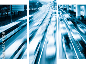 Autostrada Megacity - Obraz trzyczęściowy, Tryptyk