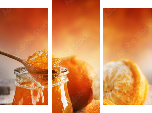 Domowy dżem pomarańczowy - Obraz trzyczęściowy, Tryptyk