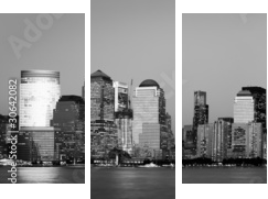 Manhattan Financial District od Jersey - Obraz trzyczęściowy, Tryptyk