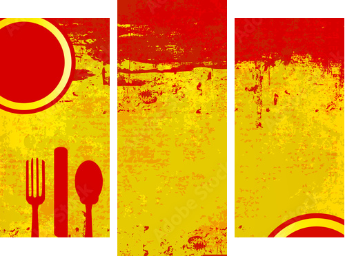 Hiszpański szablon wektor menu nad flaga Hiszpanii - Obraz trzyczęściowy, Tryptyk