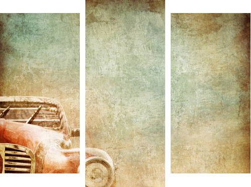 Stary samochód - Obraz trzyczęściowy, Tryptyk