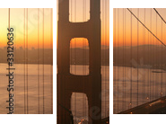 Golden Gate Bridge o świcie - Obraz trzyczęściowy, Tryptyk