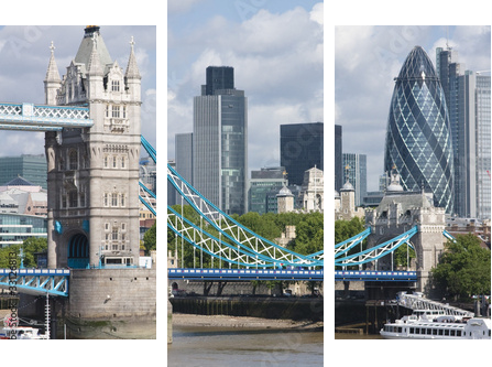 Tower Bridge and the Gherkin - Obraz trzyczęściowy, Tryptyk