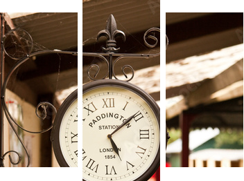 Zegar kolejowy - Obraz trzyczęściowy, Tryptyk
