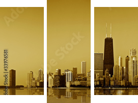 Złote wybrzeże Chicago. - Obraz trzyczęściowy, Tryptyk