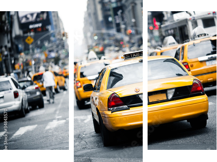 Nowojorska taksówka - Obraz trzyczęściowy, Tryptyk