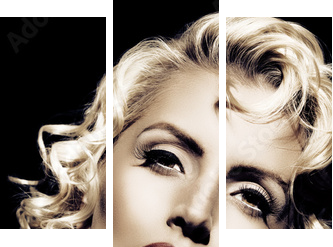 Imitacja Marilyn Monroe. Styl retro - Obraz trzyczęściowy, Tryptyk