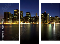 Panorama dolnego Manhattanu o zmierzchu, Nowy Jork - Obraz trzyczęściowy, Tryptyk