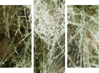 Szkło pękło zepsute - Obraz trzyczęściowy, Tryptyk