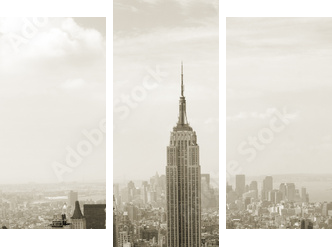 Panorama Manhattan w sepii - Obraz trzyczęściowy, Tryptyk