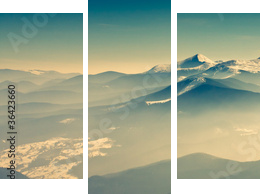 Sceniczny widok zim góry - Obraz trzyczęściowy, Tryptyk