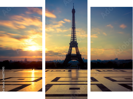 Tour Eiffel Paryż Francja - Obraz trzyczęściowy, Tryptyk