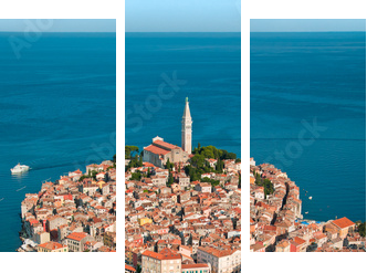 Widok z lotu ptaka Rovinj-Istria w lecie. - Obraz trzyczęściowy, Tryptyk