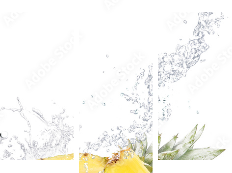 plusk ananasów - Obraz trzyczęściowy, Tryptyk