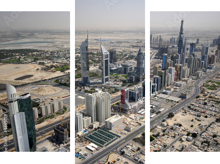 Sheikh Zayed Road In UAE, zaśmiecone zabytkami - Obraz trzyczęściowy, Tryptyk