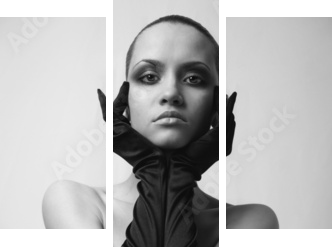 Nude elegancka dziewczyna. - Obraz trzyczęściowy, Tryptyk