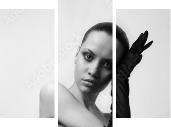 Nude elegancka dziewczyna. - Obraz trzyczęściowy, Tryptyk