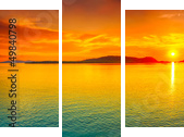 Panorama zachodu słońca - Obraz trzyczęściowy, Tryptyk