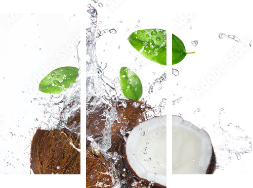 pęknięty kokos z zalewaniem - Obraz trzyczęściowy, Tryptyk