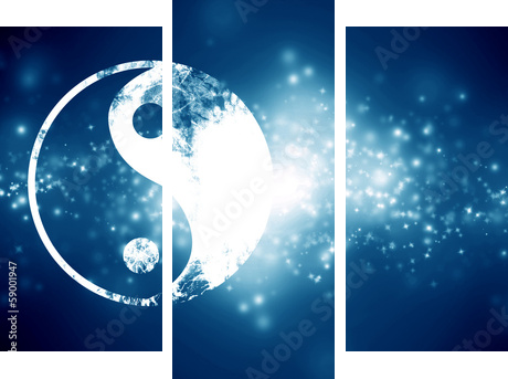 znak yin yang - Obraz trzyczęściowy, Tryptyk