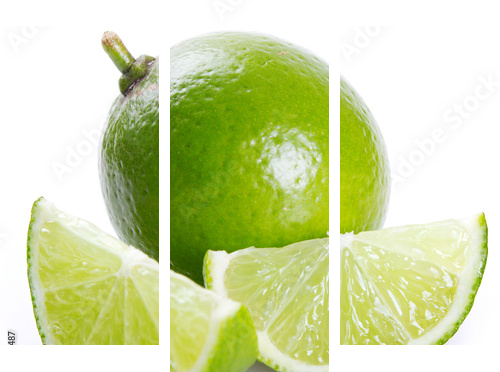 Świeża limonka - Obraz trzyczęściowy, Tryptyk