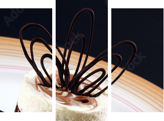 Deser czekoladowy w nowoczesnym stylu  - Obraz trzyczęściowy, Tryptyk